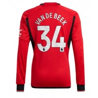 Billiga Manchester United Donny van de Beek #34 Hemma fotbollskläder 2023-24 Långärmad